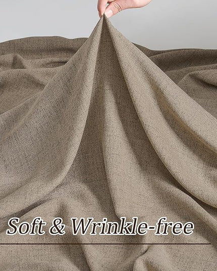 96 Inch Long Pinch Pleat Curtains 2 Panels Set Linen Khaki, Back Tab Pleated Drapes with Hooks,Light Filtering Modern Stylish Curtain for Bedroom Living Room,W42xL96 in Length