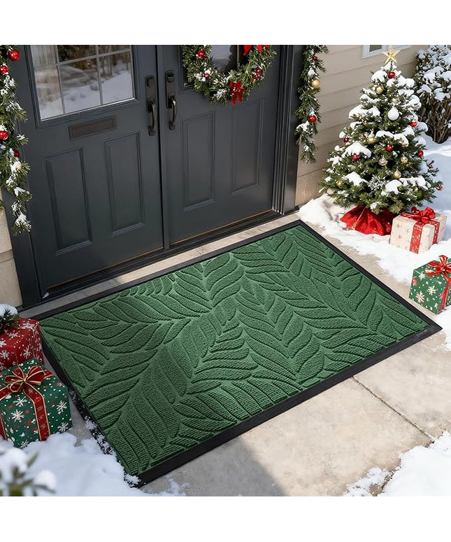 Yimobra 47x32 Large Door Mat Outdoor Indoor, All-Season Waterproof Door Mat Outside Entrance, All-Weather Non-Slip Outside Doormat for Garage Patio Entryway, Green
