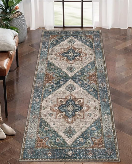 Ciicool Washable Runner Rug Non Slip, 2'x5' Hallway Rug Vintage Kitchen Rugs Carpet for Bedroom Laundry Bathroom Decor