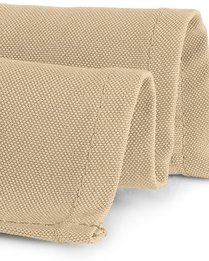 Gee Di Moda Rectangle Tablecloth - 60 x 84 Inch Beige Table Cloth for 5 Foot Rectangle Tables - Heavy Duty Washable Fabric - for Holiday Party, Dinner, Weddings, Baby Shower & Events