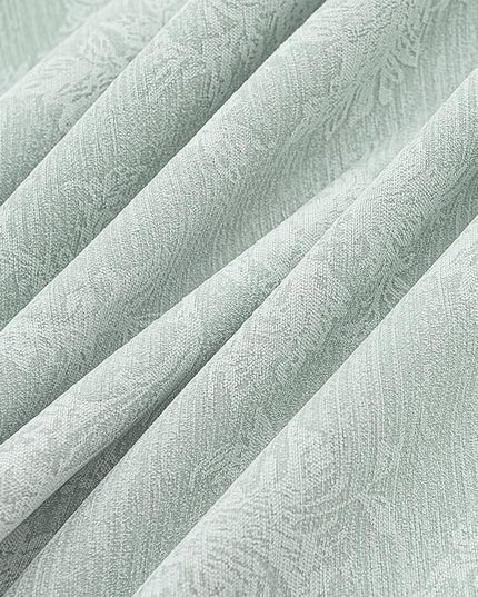 FMFUNCTEX Sage Green Floral Jacquard Blackout Curtains 72 Inches Long for Bedroom, Scroll Flower Chenille Farmhouse Curtain for Living Room Darkening Thermal Insulated Grommet Window Drapes 2 Panels