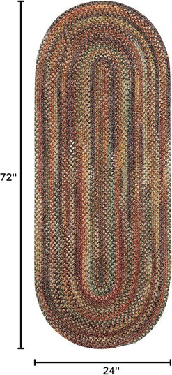 Capel American Heritage Woodstone 2' 0" X 6' 0" Runner Oval Braided Rug