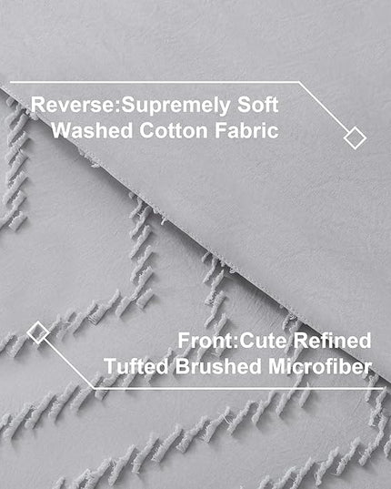 Litanika Light Grey King Size Comforter Set with Sheets - 7 Pieces Bed in a Bag King Boho Tufted Complete Bedding Sets with Comforter, Sheets, Pillowcases & Shams