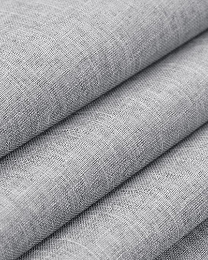 Light Grey Linen Blackout Curtains 90 Inch Length 2 Panels Set for Bedroom Living Room Grommet 100% Black Out Linen Drapes Room Darkening Window Curtains 90 Inches Long Light Silver Gray