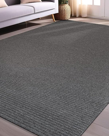 Beverly Rug Non-Slip Modern Rug 3x5 Solid Traditional Rubber Backing Machine Washable Soft Thin Indoor Area Rugs for Living Room Stain Resistant Non Shedding Casual Carpet (3 x 5 Gray)