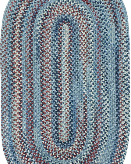 Capel American Heritage Barn Blue 0' 24" X 0' 36" Oval Braided Rug