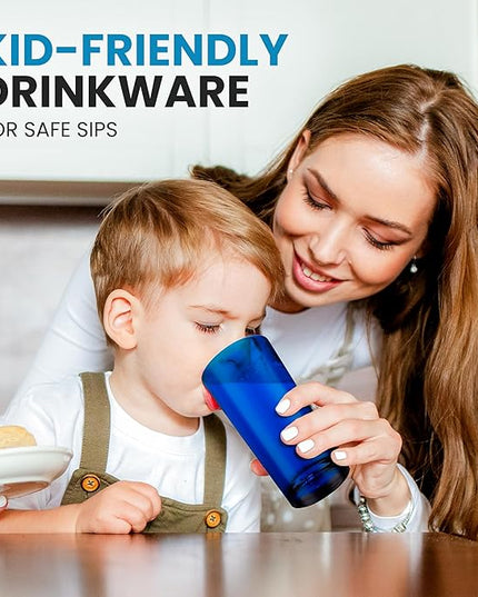 Zulay Kitchen Acrylic Plastic Glasses Drinkware - 6 Piece Unbreakable Plastic Tumblers - BPA-Free, Reusable Plastic Drinking Glasses for Home & Outdoors - Lead-Free & Dishwasher Safe - Dark Blue 24 oz