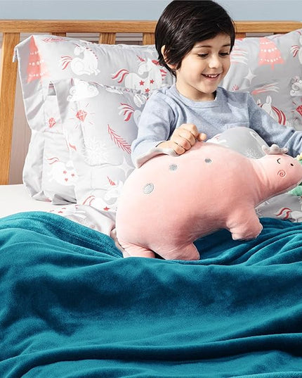 Bedsure GentleSoft Bedding Fleece Blanket for Girls and Boys - Soft Cozy Cute Small Throw Blankets for Travel, 43x55 Inches,Teal Blue
