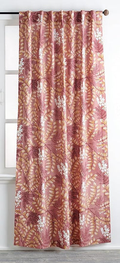 Maison d' Hermine Curtains for Living Room 100% Cotton 84 inch Length One Panel Light Filtering Curtains for Bedroom Windows with Rod and Loop Pockets Drapes (Feuillage Cameo Brown, 50" W x 84" L)