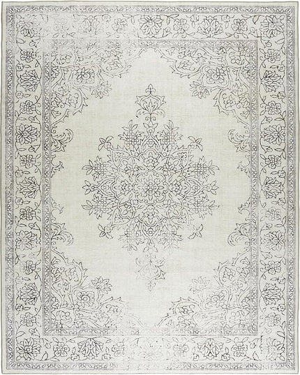 ReaLife Rugs Machine Washable Area Rug Runner - Living Room Bedroom Bathroom Kitchen Entryway Office - Padded Low Pile Stain Resistant Premium - Boho Farmhouse Vintage - Paige - Ivory 3' x 5'
