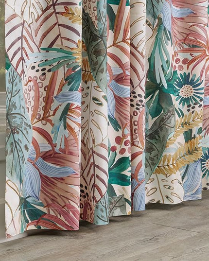Maison d'Hermine Curtains for Living Room 100% Cotton 84 inch Length Two Panels Window Curtains for Bedroom with Loop & Rod Pockets - Oasis, 50" W x 84" L