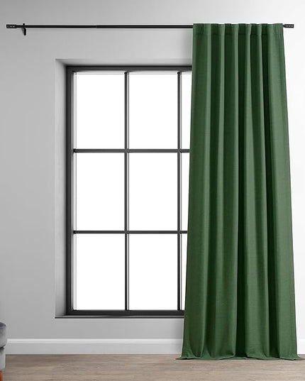 HPD Half Price Drapes Bellino Room Darkening Curtains 120 Inches Long Curtains for Bedroom & Living Room (1 Panel), 50W x 120L, Pine Forest Green