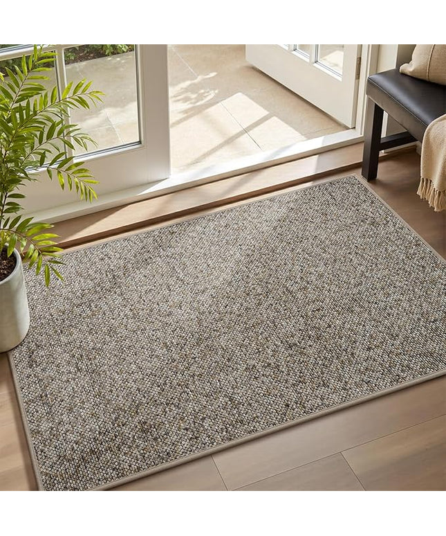 MontVoo Door Mat Indoor Entrance Doormat, Absorbent Durable Rubber Non Slip Front Door Mat for Inside Entry Entryway Dirt Trapper Welcome Mat, Grey Brown 32''x48''