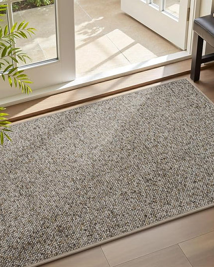 MontVoo Door Mat Indoor Entrance Doormat, Absorbent Durable Rubber Non Slip Front Door Mat for Inside Entry Entryway Dirt Trapper Welcome Mat, Grey Brown 17''x30''