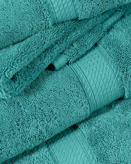 Superior Egyptian Cotton Pile 6 Piece Towel Set, Includes 2 Bath, 2 Hand, 2 Face Towels/Washcloths, Ultra Soft Luxury Towels, Thick Plush Essentials, Guest Bath, Spa, Hotel Bathroom, Turquoise