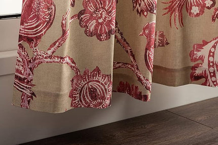 Maison d' Hermine Curtains for Living Room 100% Cotton 108 inch Length One Panel Light Filtering Curtains for Bedroom Windows with Rod and Loop Pockets Drapes (Bowral, 50" W x 108" L)