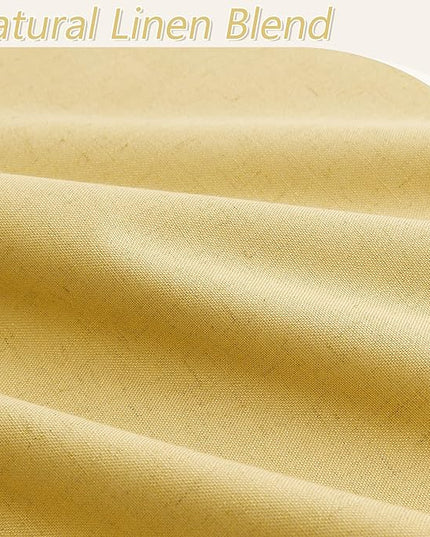 Guken Blackout Curtains 108 Inch Length 2 Panels Set for Living Room Bedroom Back Tab Thermal Insulated 100% Black Out Linen Drapes Room Darkening Window Curtains 108 Inches Long,Gold Yellow