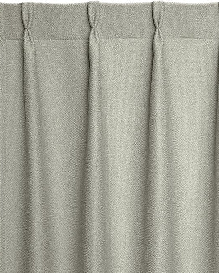 Joydeco Greyish White Pinch Pleated Thick Linen Curtains 90 Inch Long 2 Panel Set for Living Room, Double-Faced Curtain for Bedroom, Back Tab Blackout Drapes with Adjustable Hooks (40”W x90”L)