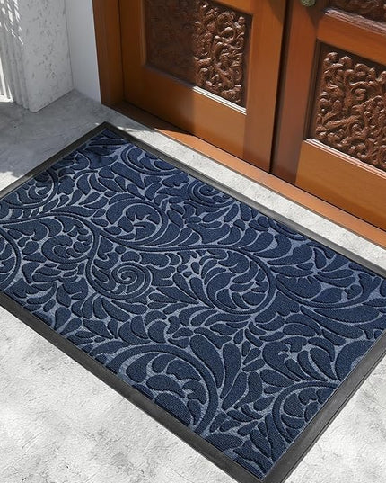 Yimobra Extra Large Door Mat 60x36, Waterproof Sturdy Outdoor Mats for Front Door, Heavy Duty Non-Slip Doormat for Garage Patio Entryway Indoor, Easy Clean, Blue