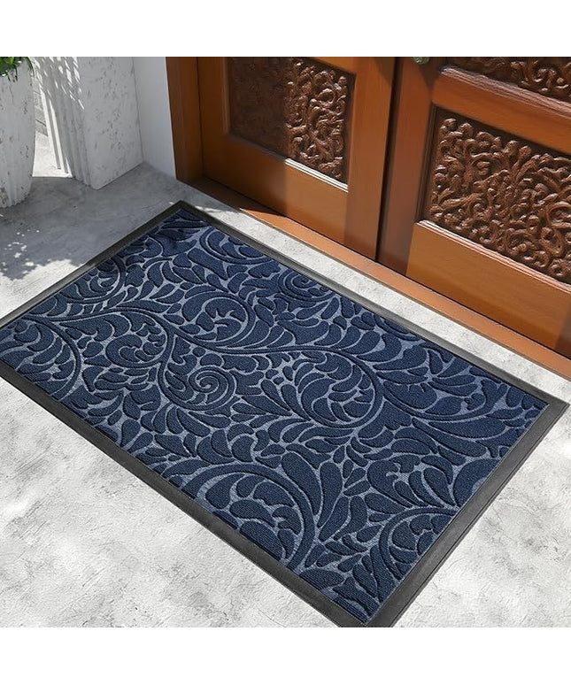 Yimobra Extra Large Door Mat 60x36, Waterproof Sturdy Outdoor Mats for Front Door, Heavy Duty Non-Slip Doormat for Garage Patio Entryway Indoor, Easy Clean, Blue