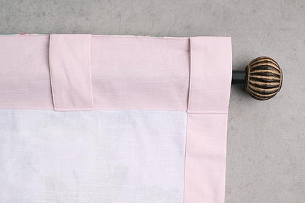Maison d' Hermine Curtains for Living Room 100% Cotton 84 inch Length Two Panels Light Filtering Curtains for Bedroom Windows with Rod and Loop Pockets Drapes (Canne Pale Pink, 50" W x 84" L)