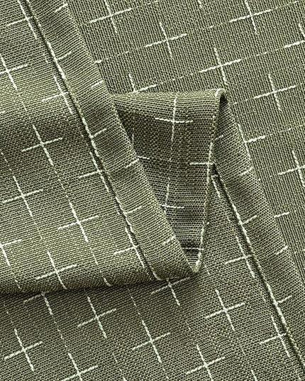 MIULEE Decorative Back Tab Linen Curtains with Geometric Pattern for Living Room Bedroom Farmhouse Rustic Thick Woven Textured Patterned Mudcloth Drapes 72 Inches Long 2 Panels Set, Sage Green