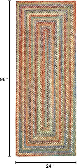 Capel American Heritage Cinnamon 2' 0" X 8' 0" Runner Concentric Rectangle Braided Rug