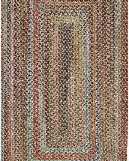 Capel American Heritage Olive Tan 3' 0" X 5' 0" Concentric Rectangle Braided Rug