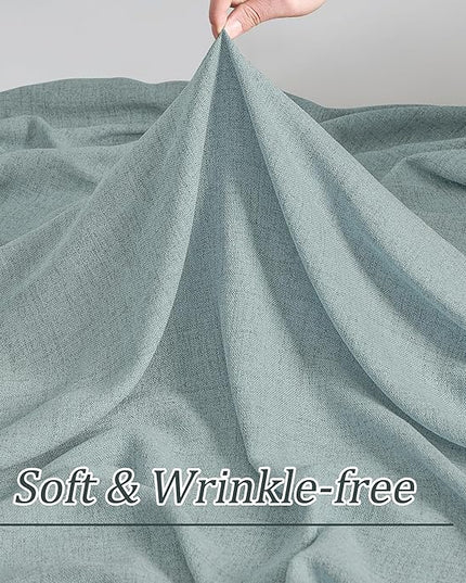Light Blue Linen Pinch Pleat Curtains 96 Inches Long Pleated Semi Sheer Textured Drapes Hooks Back Tab Coastal Modern Light Filtering Curtain 2 Panels for Living Room Bedroom Office 42x96