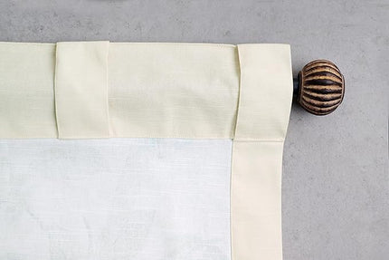 Maison d' Hermine Curtains for Living Room 100% Cotton 84 inch Length Two Panels Light Filtering Curtains for Bedroom Windows with Rod and Loop Pockets Drapes (Canne Light Beige, 50" W x 84" L)