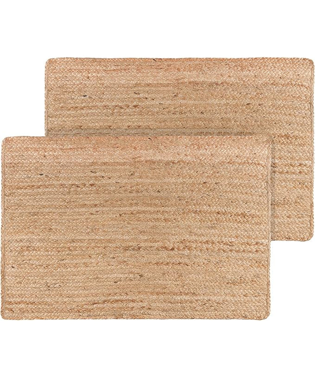 REDEARTH · Rectangular Area Rug - 2'x3' Braided Natural Jute - Artisan Made Boho Jute Rugs for Bedroom - Kitchen - Living Room - Farmhouse - Aesthetic Home Decor- Handmade Vintage Décor, Set of 2