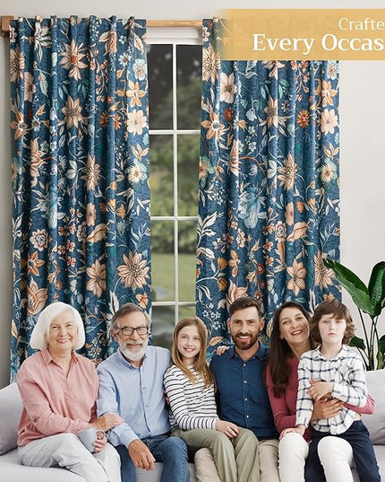Maison d' Hermine Curtains for Living Room 100% Cotton 84 inch Length One Panel Light Filtering Curtains for Bedroom Windows with Rod and Loop Pockets Drapes (Luxury Loft Dark Teal, 50" W x 84" L)