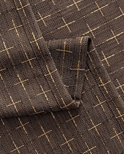 MIULEE Decorative Back Tab Linen Curtains with Geometric Pattern for Living Room Bedroom Farmhouse Rustic Thick Woven Textured Patterned Mudcloth Drapes 72 Inches Long 2 Panels Set, Dark Coffee