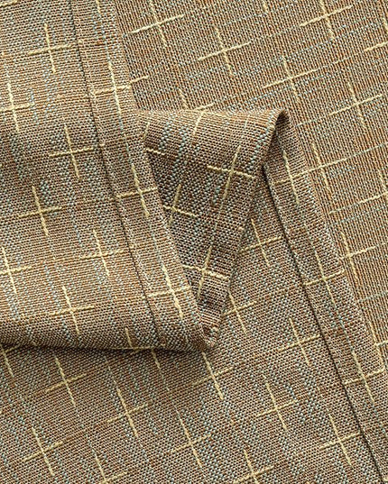 MIULEE Decorative Back Tab Linen Curtains with Geometric Pattern for Living Room Bedroom Farmhouse Rustic Thick Woven Textured Patterned Mudcloth Drapes 96 Inches Long 2 Panels Set, Khaki