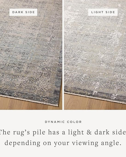 Loloi Amber Lewis Alie Collection ALE-04 Sky/Stone 11'-6'' x 15'-7'', .13'' Pile Height, Area Rug