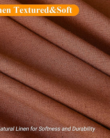 Naturoom Terracotta 36 Inch Boho Shower Curtain - Stall Narrow Half Linen Ultra Thick Fabric Shower Curtain Set with Hooks, Farmhouse Rustic RV Camper Bath Curtains for Bathroom, 36x72