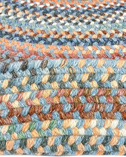 Capel American Heritage Legacy Blue 2' 0" X 9' 0" Runner Oval Braided Rug