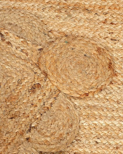Hand Woven Jute Area Rug - 5' x 8' Feet - Rustic Beige Reversible Rectangular Rugs for Bedroom, Kitchen, Living Room - Vintage Natural Braided Entry Floor Décor Boho 5 x 8 Area Rug