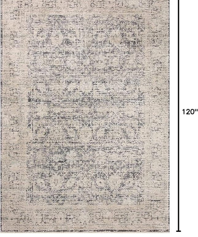 Loloi Amber Lewis Alie Collection ALE-05 Charcoal/Beige 7'-10" x 10', .13" Pile Height, Area Rug