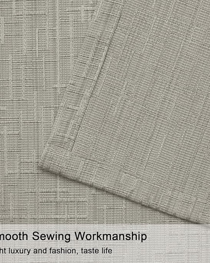 Jacquard Linen Curtains 84 inch Length 2 Panels Thick Faux Linen Blended Window Drapes Burlap Textured Curtains with Grommet for Living Room Bedroom Farmhouse (52x84 Light Khaki) Natural