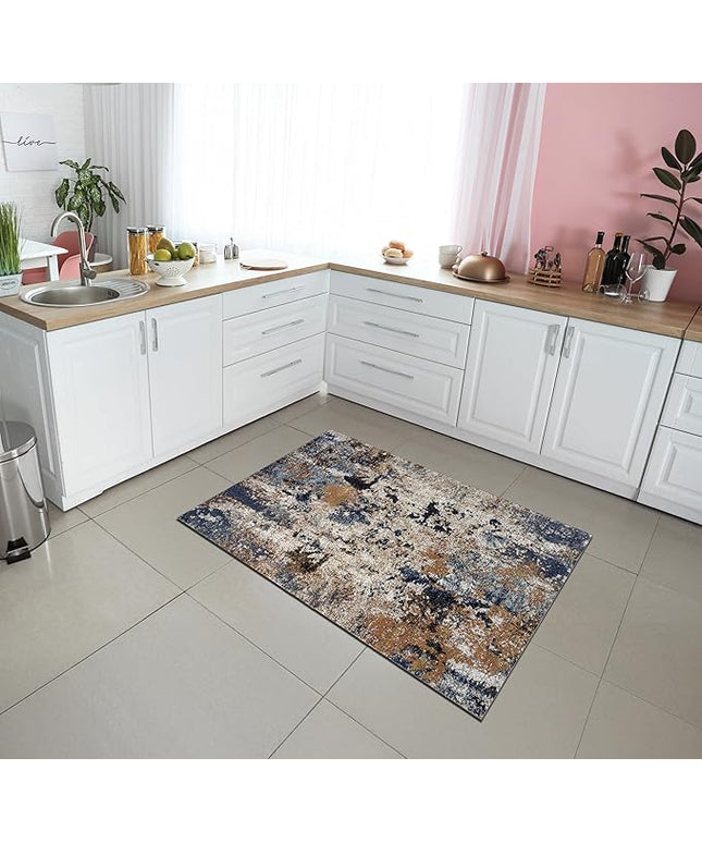 Keen Home Design Area Rugs - 3x5 Non-Shedding, Abstract Rugs for Kitchen, Living Room, Bedroom, Dining Room, Entryway - Size: 3' x 5', Multi