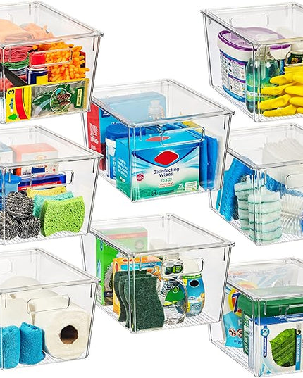 ClearSpace Plastic Storage Bins with Lids X-Large – Perfect Kitchen Organization, Desk Organizer or Pantry Storage – Desktop Organizer, Pantry Organization and Storage Bins, Cabinet Organizers