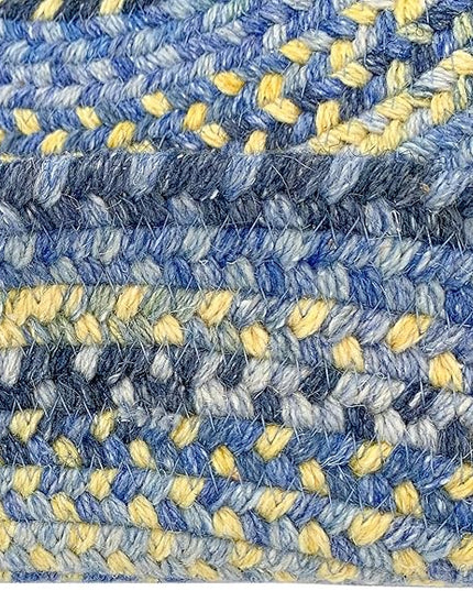 Capel American Heritage Blue Yellow 0' 24" X 0' 48" Oval Braided Rug