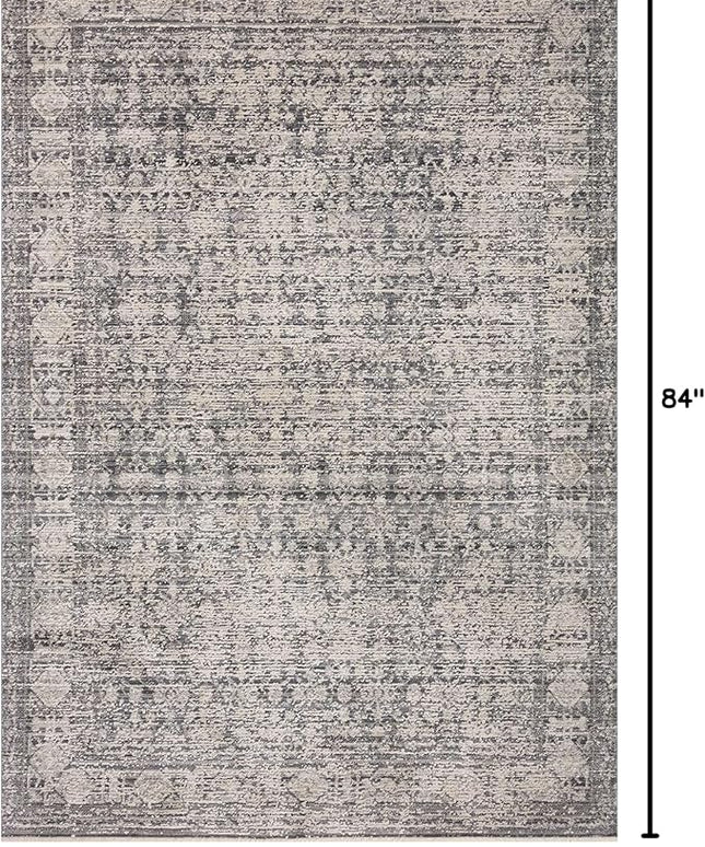 Loloi Amber Lewis Alie Collection ALE-03 Charcoal/Dove 7'-10'' x 7'-10'', .13'' Pile Height, Round Area Rug