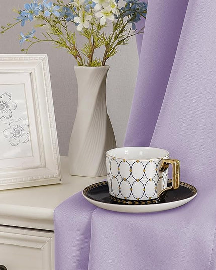 Simplebrand Lilac Window Valance for Kitchen 14 Inches Long 2 Panels Set, Room Darkening Valance Curtains for Living Room, Grommet Short Privacy Kitchen Curtains for Bedroom Kids Room, 40Wx14L