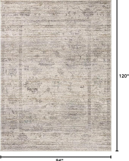 Loloi Magnolia Home by Joanna Gaines Millie Collection MIE-01 Silver/Dove 7'-10" x 10', .25" Pile Height, Area Rug