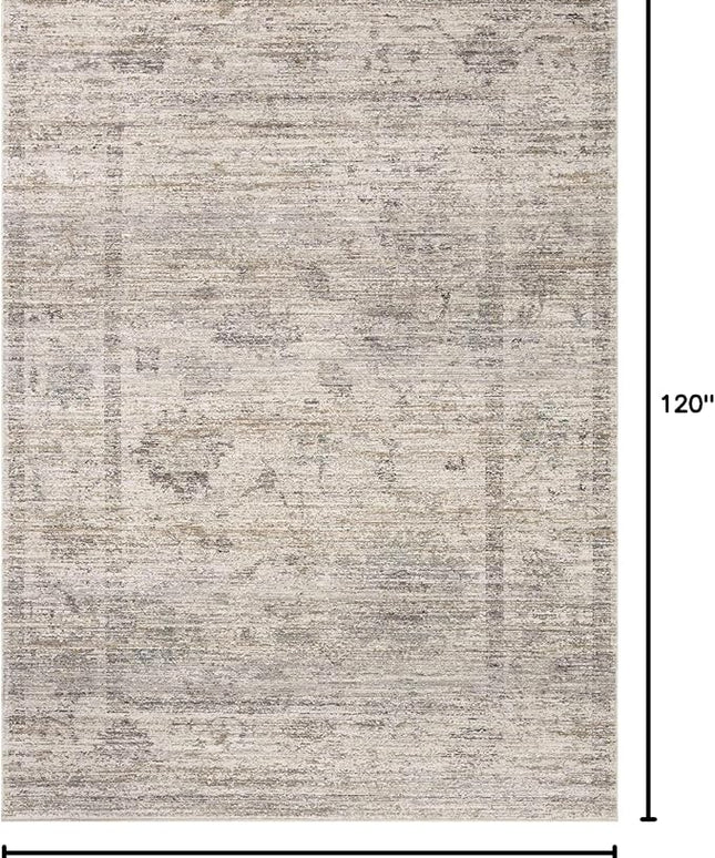 Loloi Magnolia Home by Joanna Gaines Millie Collection MIE-01 Silver/Dove 7'-10" x 10', .25" Pile Height, Area Rug