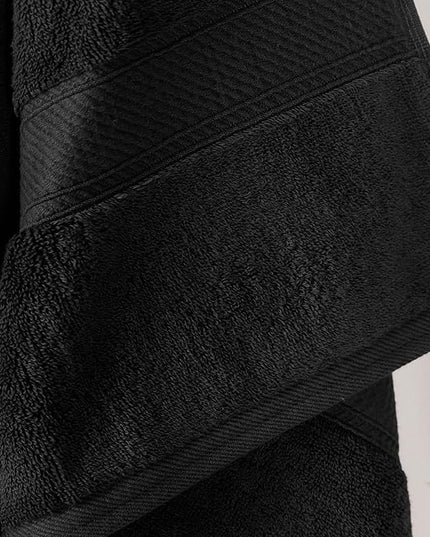 Superior Egyptian Cotton Pile Bath Towel Set of 2, Ultra Soft Luxury Towels, Thick Plush Essentials, Absorbent Heavyweight, Guest Bath, Hotel, Spa, Home Bathroom, Shower Basics, Black