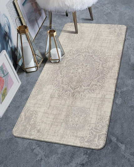Lahome Vintage Medallion 2x4 Hallway Rug - Washable Non-Slip Kitchen Runner Rug Small Area Rugs, Throw Rugs Bath Mat for Bathroom Entryway Bedroom Hallways (2’ X 4’, Gray)