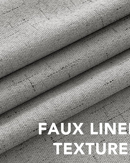 H.VERSAILTEX Linen Blackout Curtains 108 Inches Long 100% Blackout Thermal Insulated Textured Linen Look Curtain Draperies Anti-Rust Grommet, Energy Saving with White Liner, 2 Panels, Dove Gray